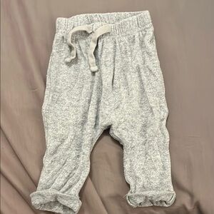 Gray Elastic Waistband Joggers with Tapered Ankles